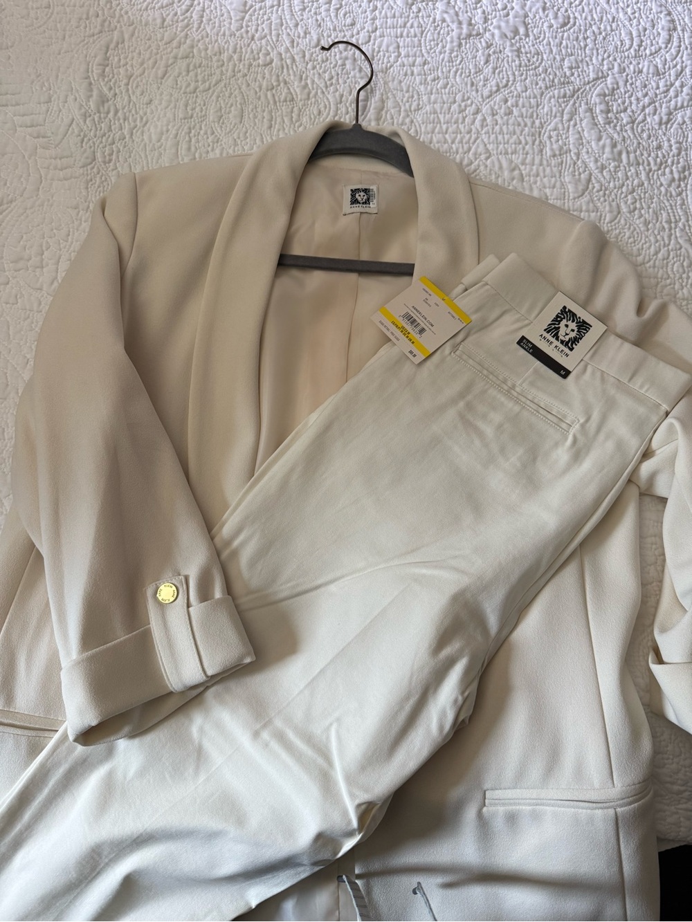 Anne Klein Cream Blazer and Pants Set